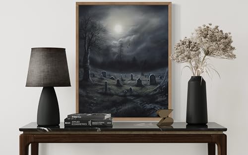 Gothic Graveyard Wood Framed Poster Art Print