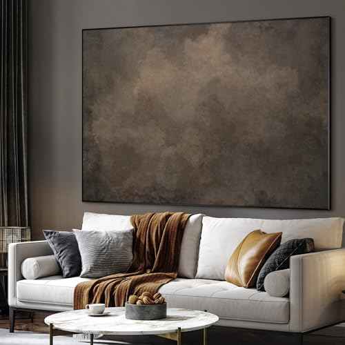 36"x46" Extra Large Framed Wall Art Neutral Cloudy Abstract Illustration