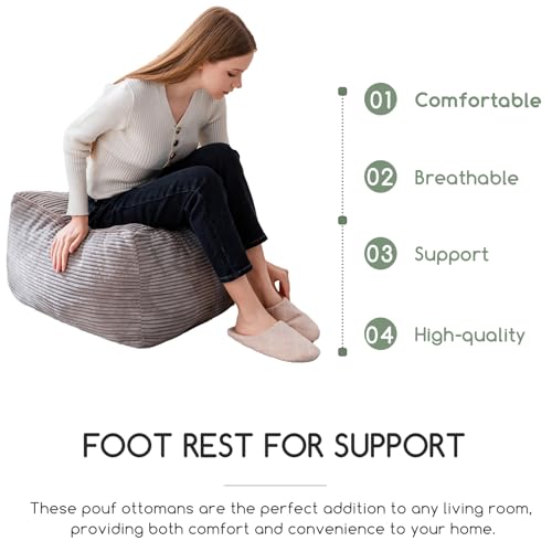 Square Stuffed Pouf Ottoman