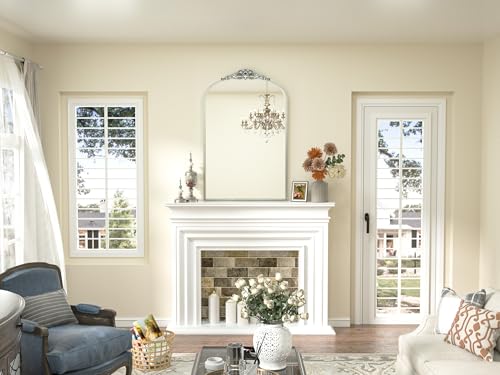 24x36 Silver Vintage Arched Mirror for Wall