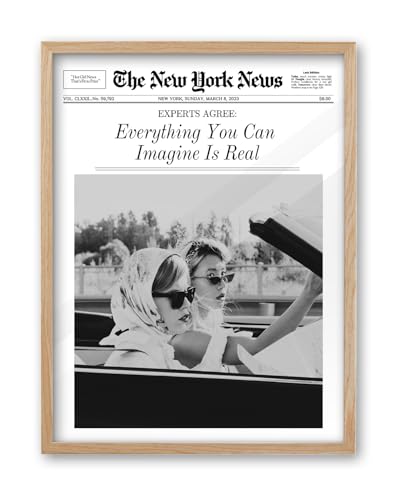 8x10in Everything You Can Imagine Is Real Framed Newspaper Art