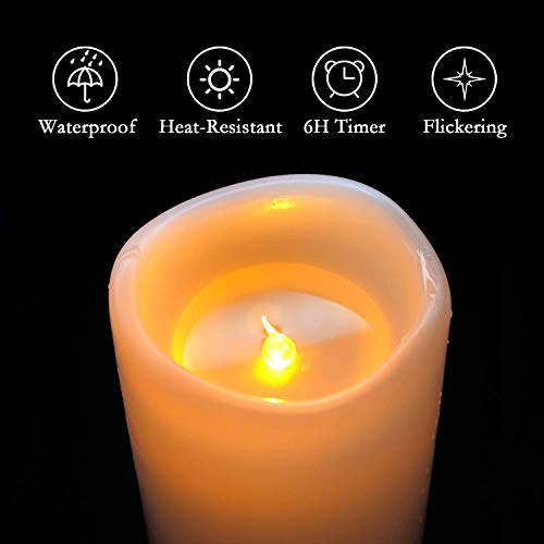 4" x 10" Large Waterproof Outdoor Flameless Candles (2 Count)