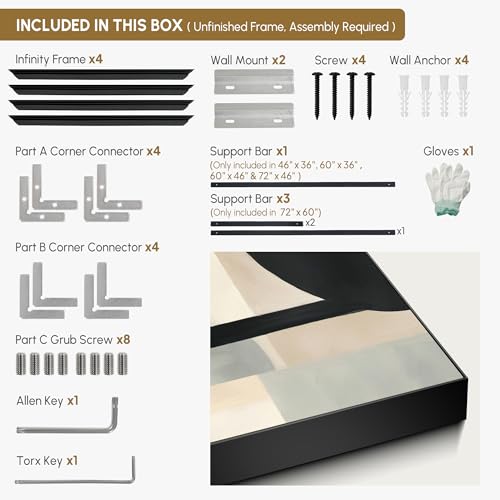 46"x72" Extra Large Framed Wall Art Modern Neutral Abstract Geometric in Black and Beige