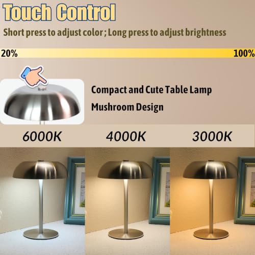 Cordless LED Mushroom Table Lamp