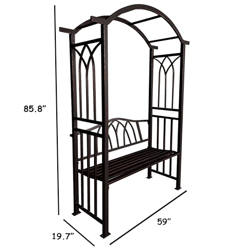 Bronze Aluminum Garden Arbor Arch with 2