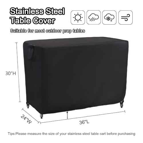 Outdoor Prep Table Cover 36x24 for Stainless Steel Work Table