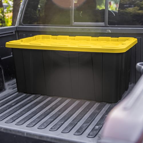 Industrial Storage Tote with Lids for Garage (12 Count)