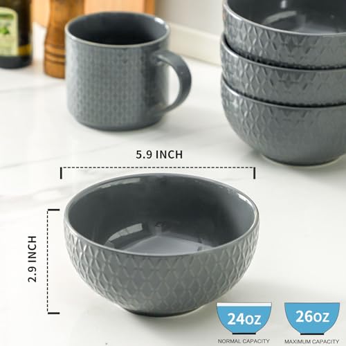 Soup Bowls Cereal Bowls Set of 4 (4 Count)