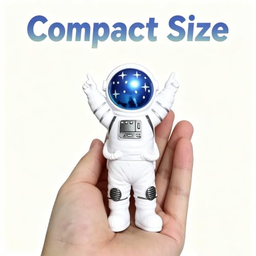 Blue White Astronaut Figurines Statues Set of 4 (4 Count)