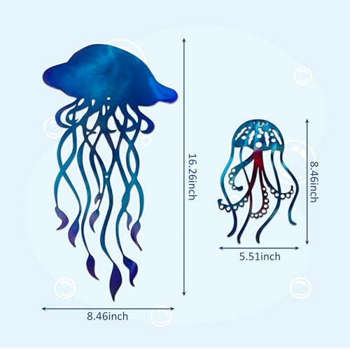 Metal Jellyfish Wall Decor (2 Count)