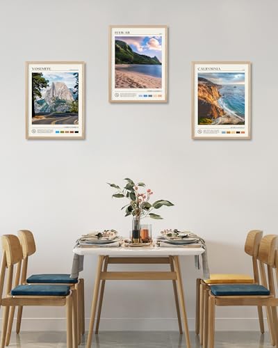 Natural OAK Wood Yosemite National Park Framed Wall Art