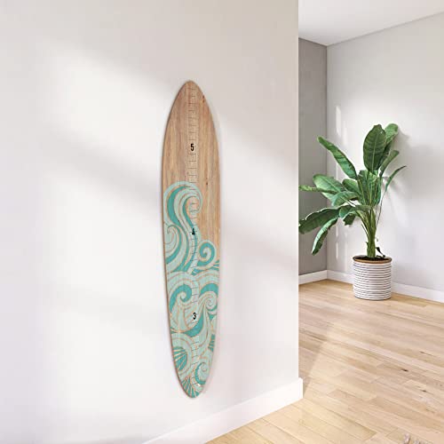 Wooden Surfboard Wall Decor Growth Chart