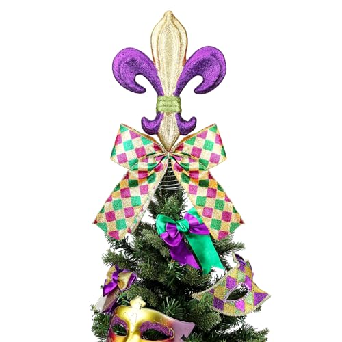 11.8" Mardi Gras Tree Topper Mardi Gras Fleur
