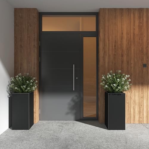 Metal Planter Box for Outdoor 14"x14"x30" Tall Metal Outdoor Planters Box