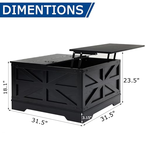 Black Coffee Table with Storage