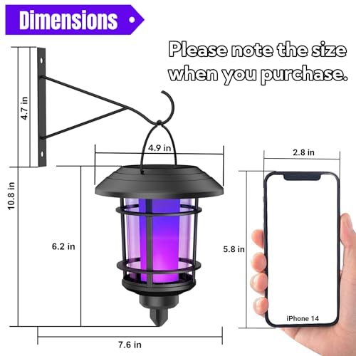 Solar Purple Flame Wall Lanterns (2 Count)