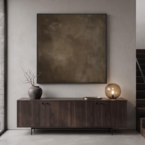 Extra Large Framed Neutral Brown Abstract Wall Art for Living Room