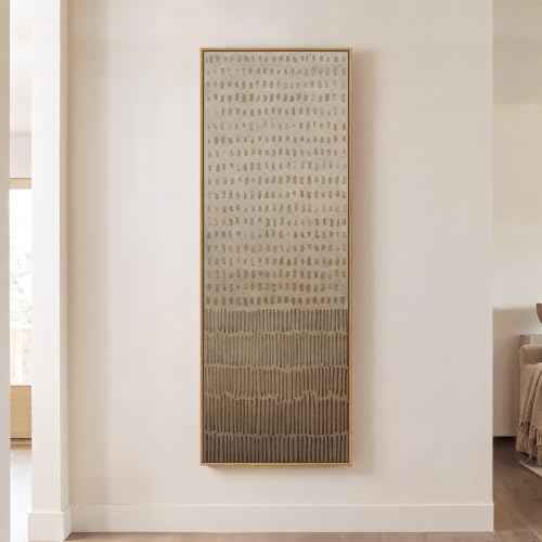 Large Framed Neutral Wabi Sabi Abstract Wall Art
