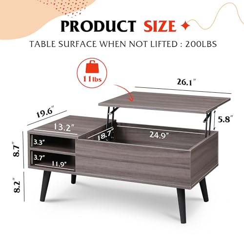 Lift Top Coffee Table with Hidden Storage