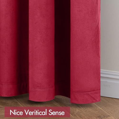 Berry Blackout Velvet Curtains Drapes 96 Inch Long 52"x96" Bedroom (2 Count)