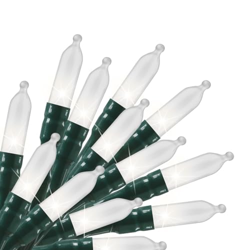 Pure White Battery Operated Christmas String Lights with Timer