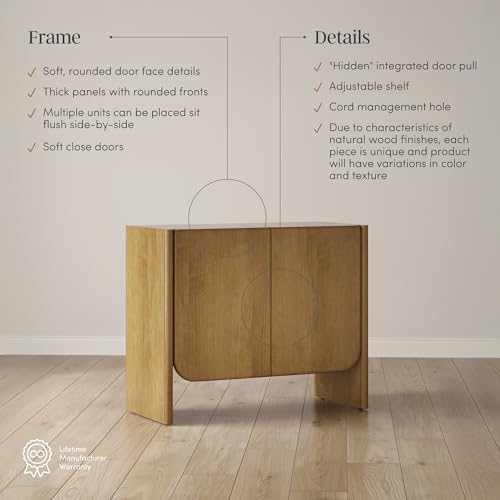 Jacala Mid Century Modern Entryway Storage Cabinet with Doors