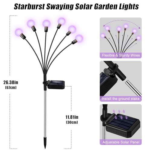 Solar Garden Lights Outdoor Waterproof (6 Count)