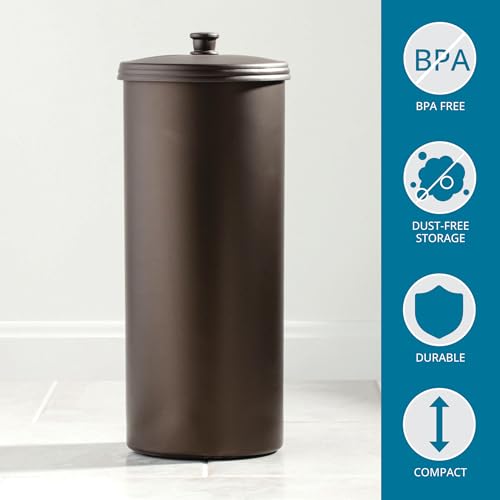 Freestanding Bathroom Toilet Paper Storage Holder with Lid Bronze