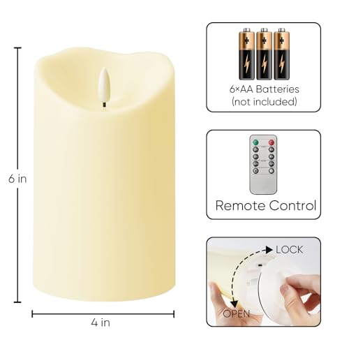 4"x6" Outdoor Waterproof Flameless Candles with Timers and Remote Control (2 Count)