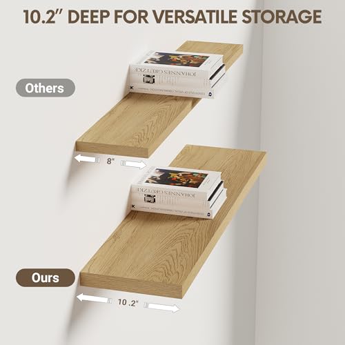 10 Inch Deep Floating Shelves 30x10” Set of 2 (2 Count)