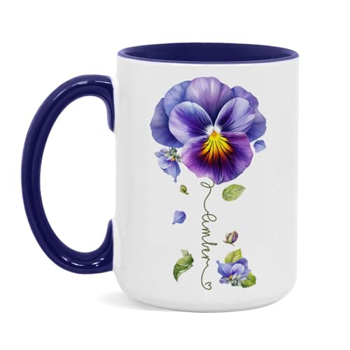 Pansy Design Ceramic Cup