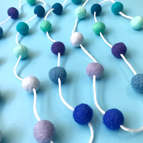Felt Ball Garland Misscrafts 9.8 Feet 100% Wool Roving Pom Pom Garland 20mm Colorful for Baby Shower Grand Opening Party Festivals Room Decorations (36 Count)