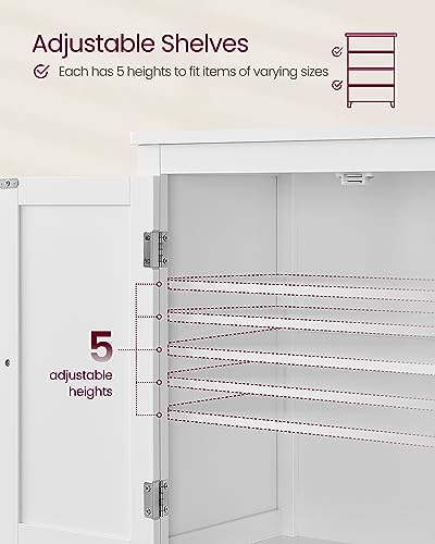 Bathroom Floor Storage Cabinet with 4 Doors