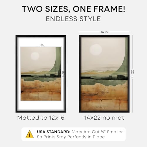 14x22 Black Oak Picture Frame
