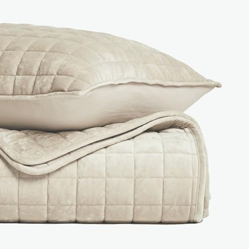 Channel Box Stitch Velvet Quilt Set