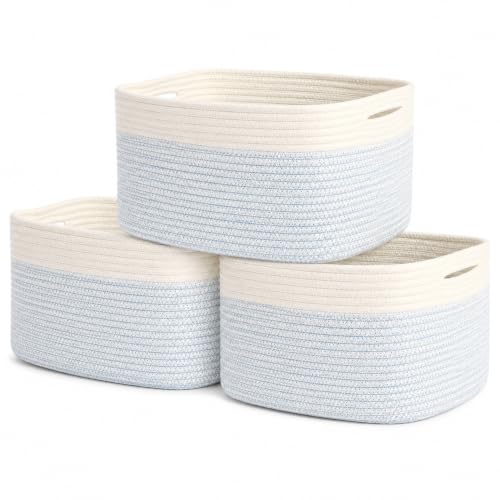 Cotton Rope Baskets for Shelves (3 Count)