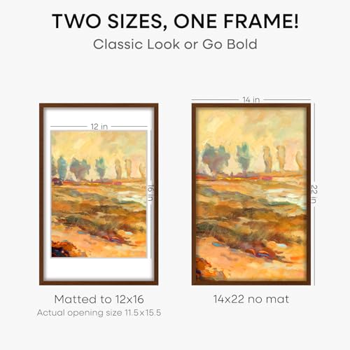 14x22 Brown Oak Picture Frame