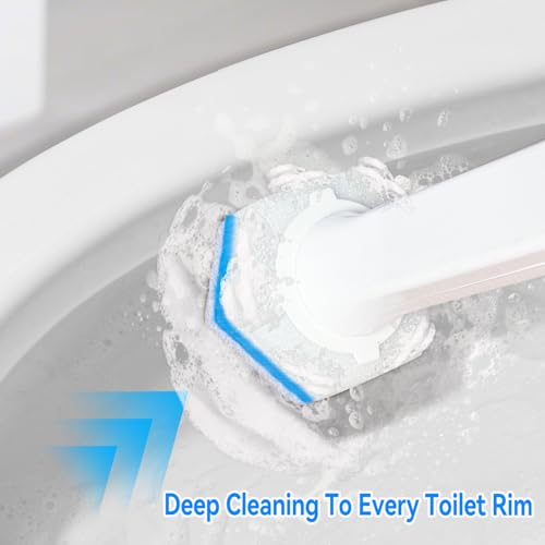 Disposable Toilet Wand Refills 100 Counts Blue Replacement Heads Compatible with Clorox Wand 3D Spiral Disposable Bathroom Cleaning Pads