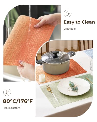 Woven Vinyl Fall Placemats Set of 8 (8 Count)