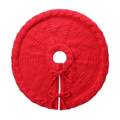 18" Red Knitted Tree Skirt