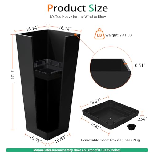 Tall Planters for Outdoor Plants (2 Count)