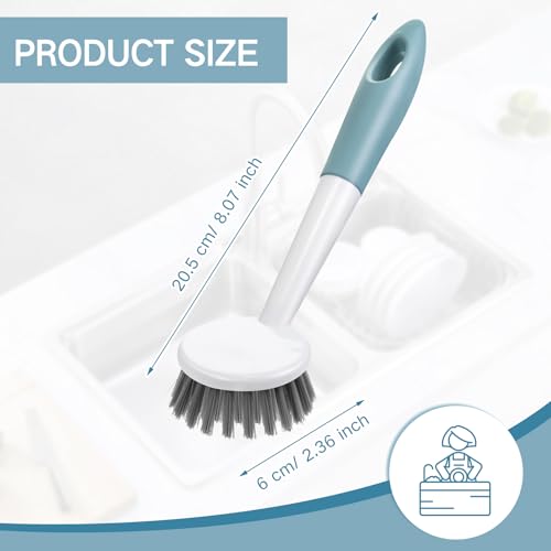 24 Pack Long Handle Dish Scrub Brush Stiff Bristles (24 Count)