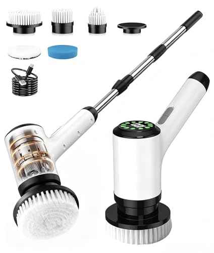 Cordless Electric Spin Scrubber with 5 Brush Heads