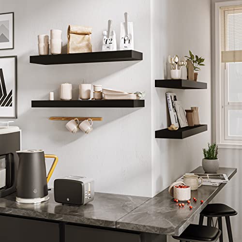 Floating Wall Shelves 24 x 6 Inch (2 Count)