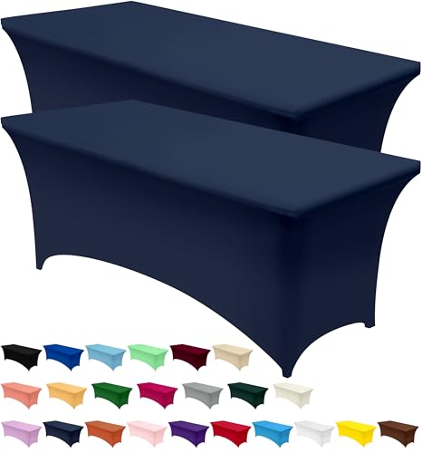 Spandex Table Cloth 2 Pack [6FT (2 Count)