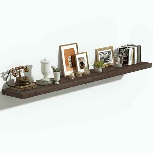 Elm Wood Floating Shelf 55x8” Set of 1
