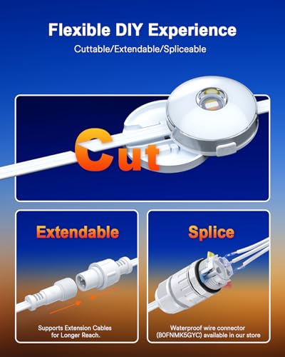 Permanent Outdoor Lights Max 158FT with 120 LED Eave Lights RGBAICW (158 Foot)
