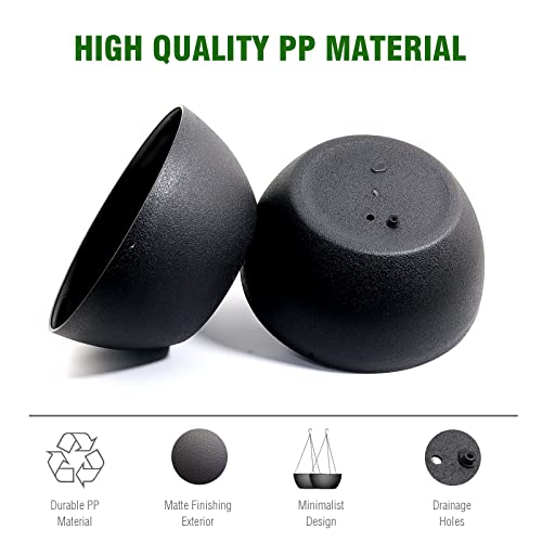 10 inch Hanging Planters for Outdoor Indoor Plants with Drainage Holes and Chain (2 Count)
