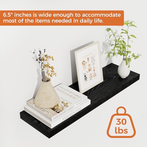 Deep Black Floating Shelf (2 Count)