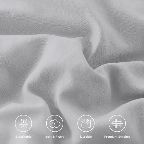 Silver Gray Ruffle Full Size Comforter Set
